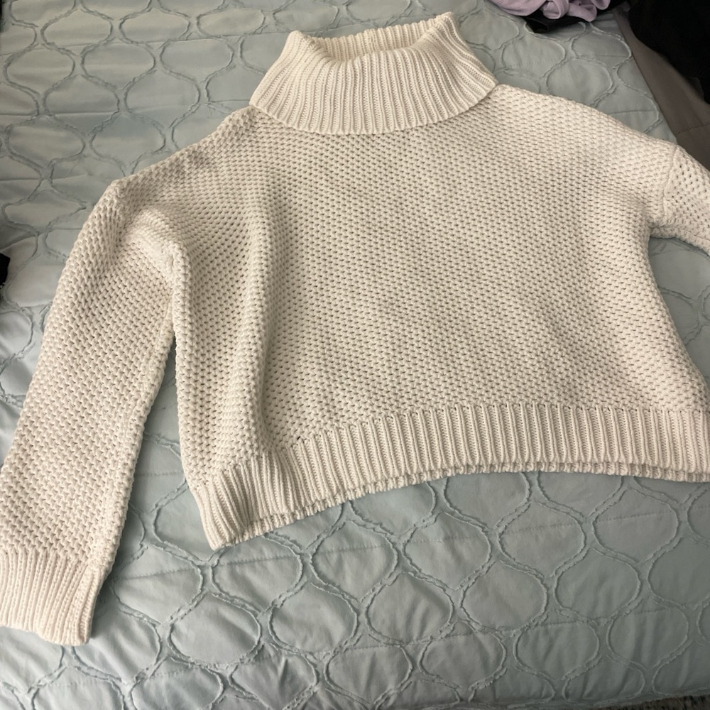 Women's White Turtleneck Sweater